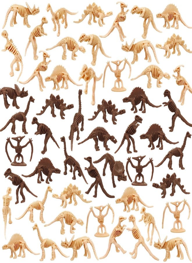 VICROIC 60 PCS Dinosaur Fossil Skeletons, Assorted Dinosaur Skeleton Toys Figures, Dino Bones for Science Play Dino Sand Dig Party Favor Decorations - Image 1
